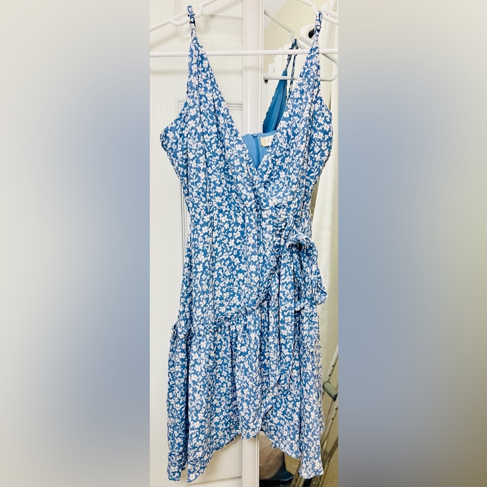 Altar'd State Blue and White Floral Mini Dress